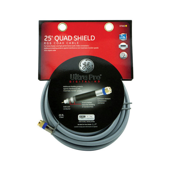 Ge Quad Shld Coax Cable25' 33531